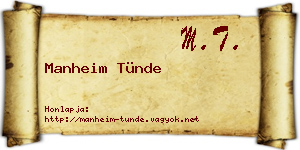 Manheim Tünde névjegykártya